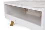 Hanah Home Mesa de centro Frida - White, 90x63x34 cm, Tablero de partículas recubierto de melamina, Color Blanco